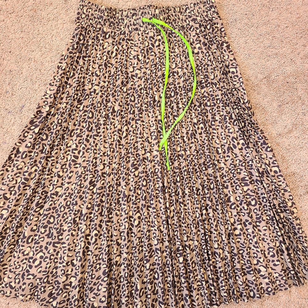 Womens animal print midi skirt